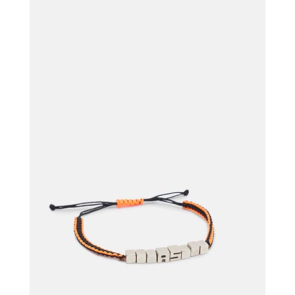 Allsaints Australia Mens Kiyo AS Adjustable Bracelet Silver/Orange/Black AU82-168